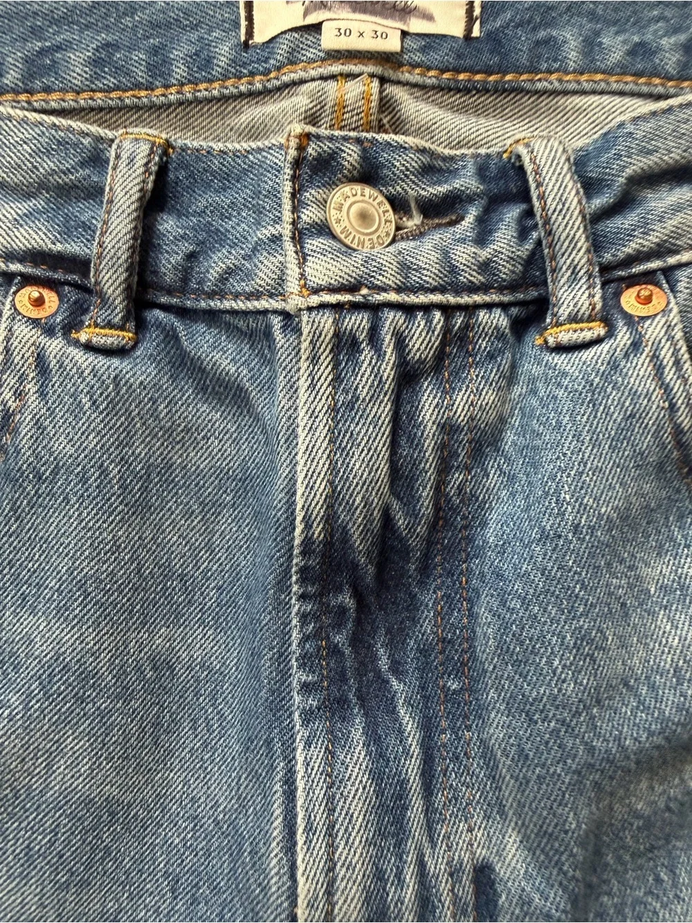 Madewell Men’s The 1991 Loose Straight Jean Size 30x30 NEW Rigid Blue